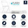 Flash Furniture Hercules Series Plastic Folding Chair White - 4 Pack 650LB Weight Capacity Comfortable Event Chair-Lightweight Folding Chair 4-LE-L-3-WHITE-GG